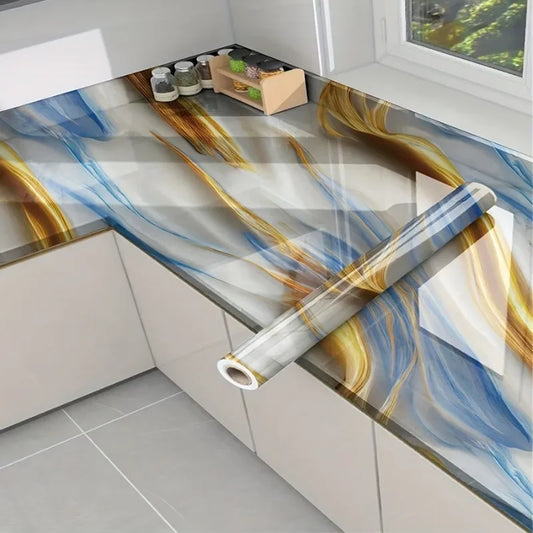 Gilded Marble Patterned Wallpaper Home Decoration