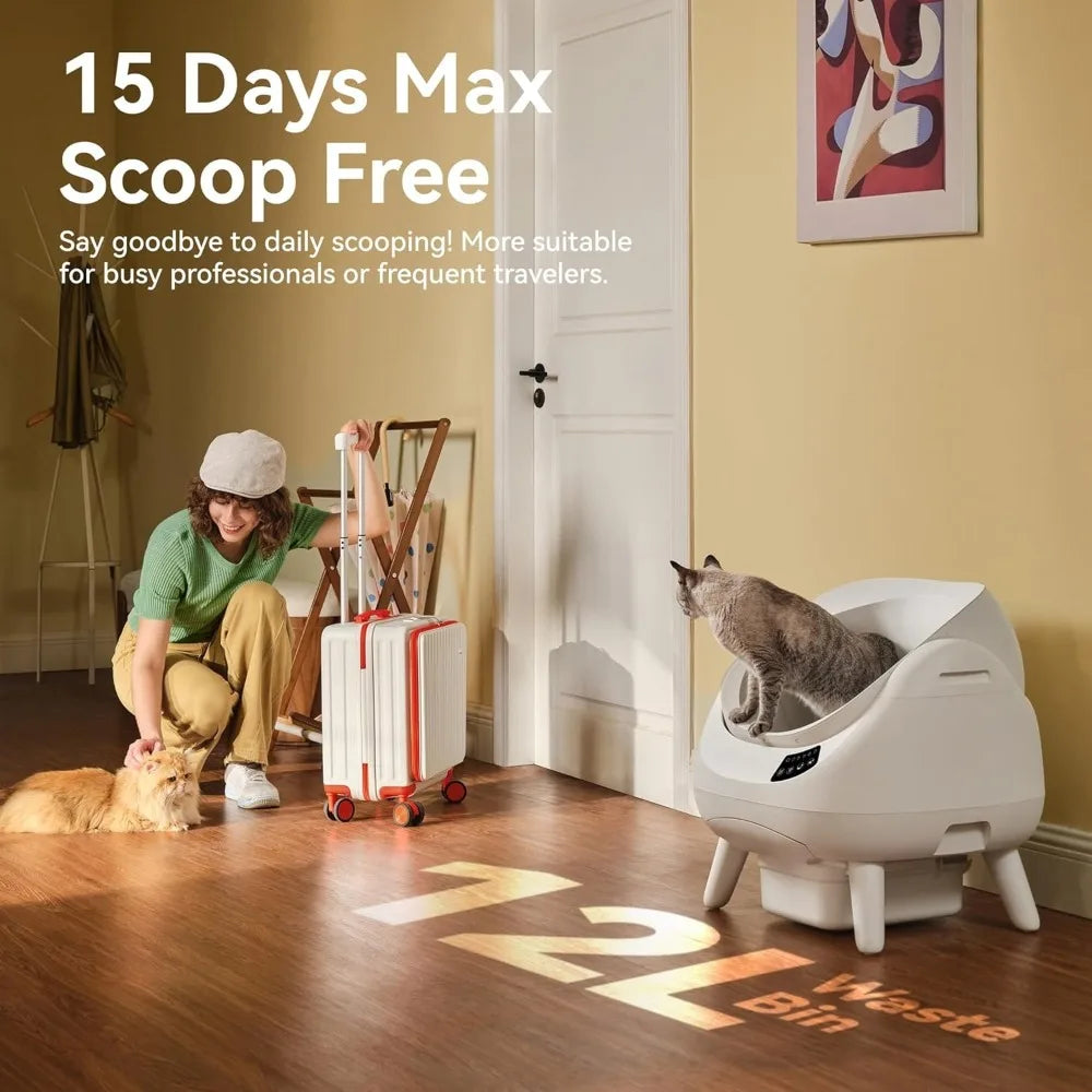 Self Cleaning Litter Box Open WiFi Safe Anti-Pinch Automatic