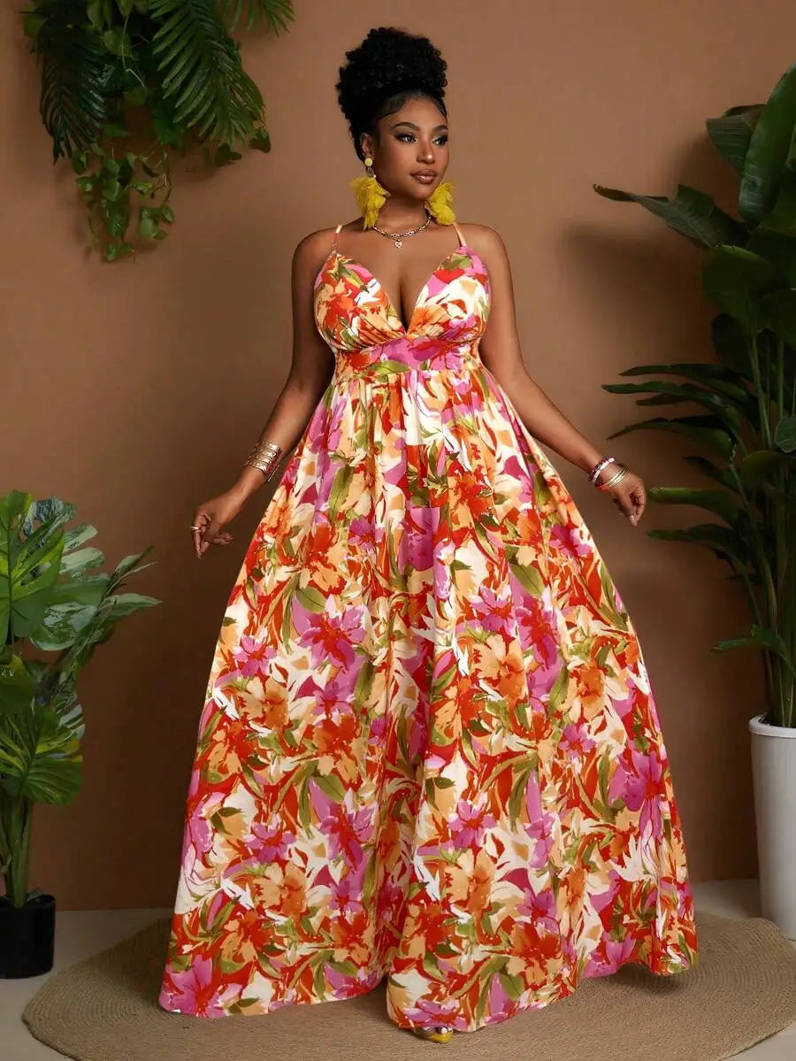 Plus Size Striped Maxi Dress