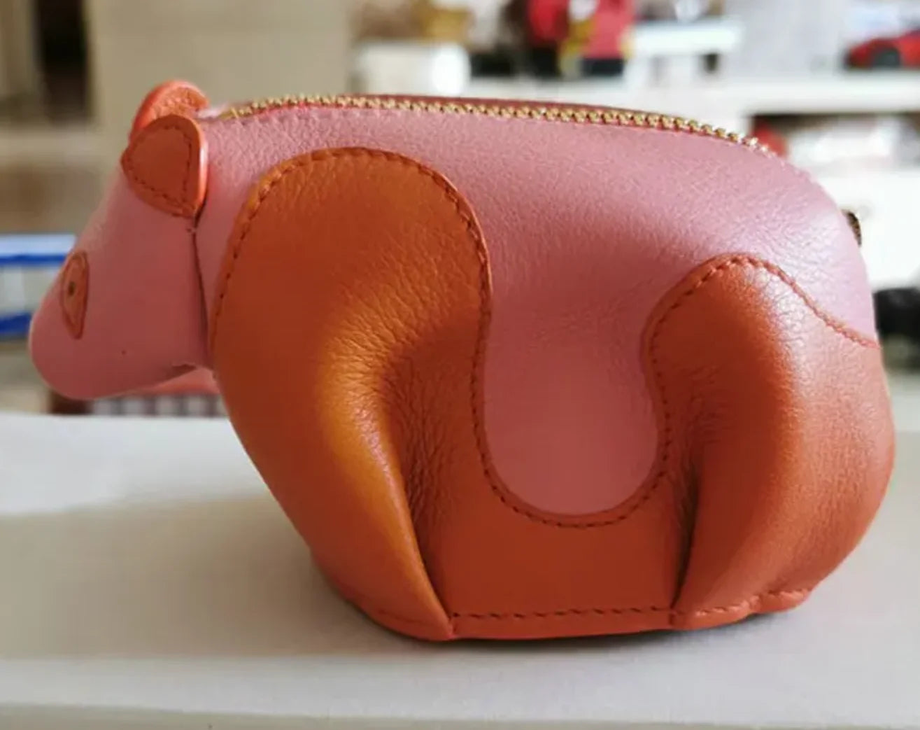 Personalized Panda Coin Purse Wallet Genuine Leather