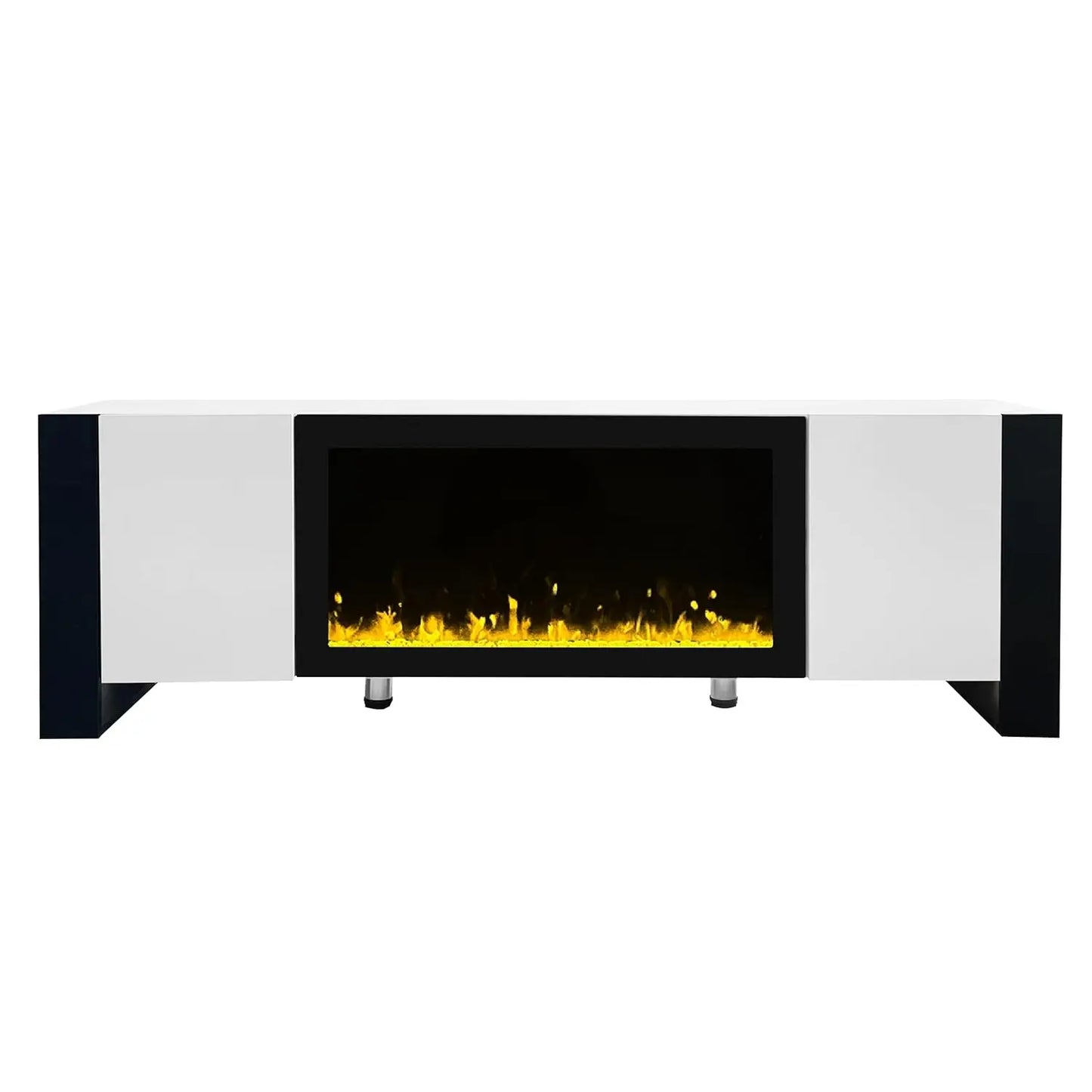 Modern Electric Fireplace TV Stand with Non-Heating Flame Effect