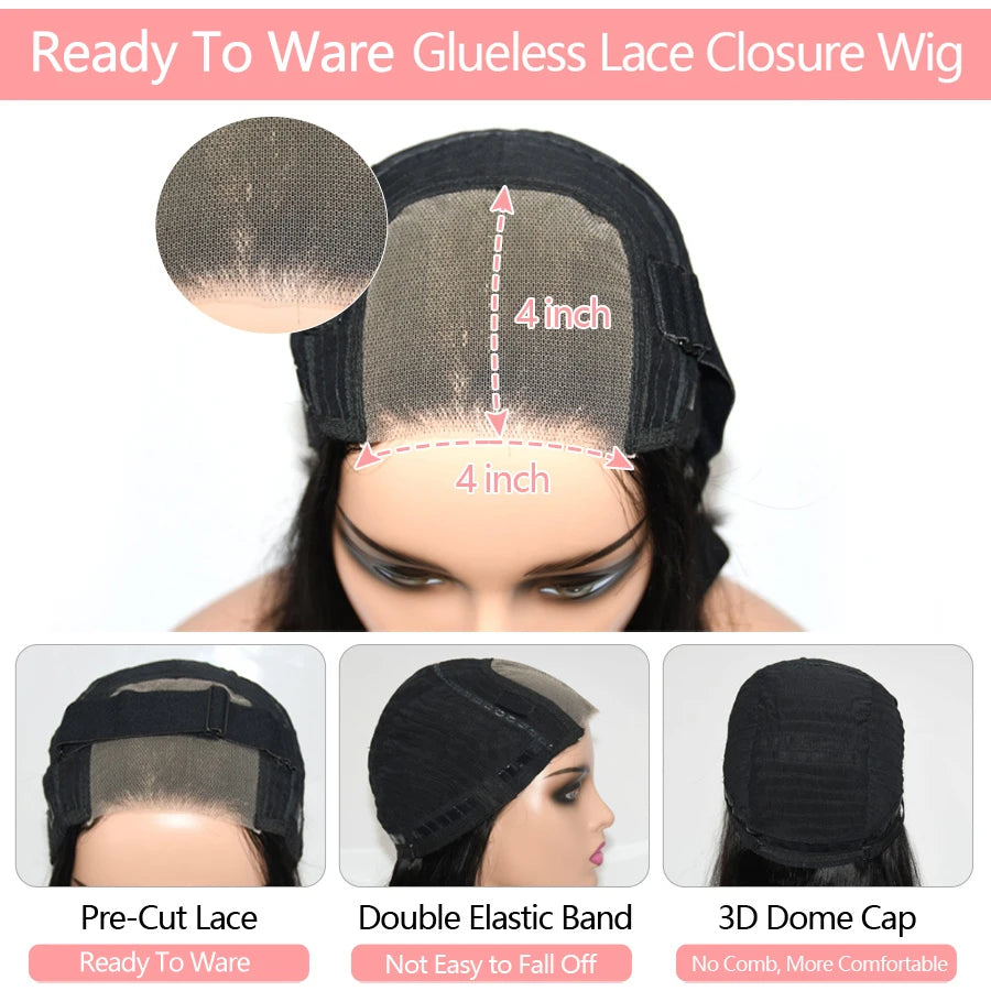 Ready To Wear Glueless Human Hair Bob Wig