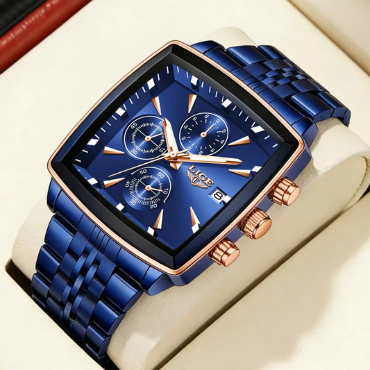 Square Chronograph Quartz Wristwatch Waterproof