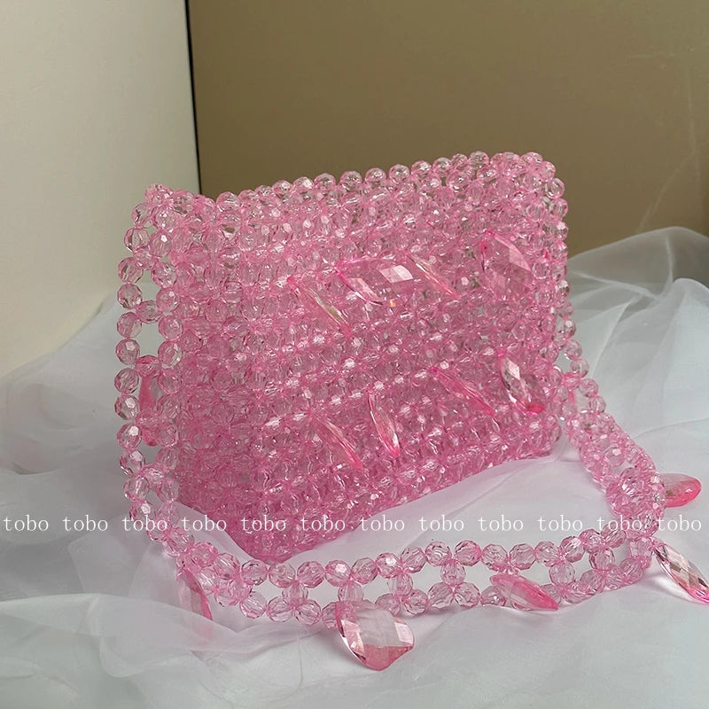 Fish Fillet Beaded Handmade Bag Acrylic Water Drop Beads