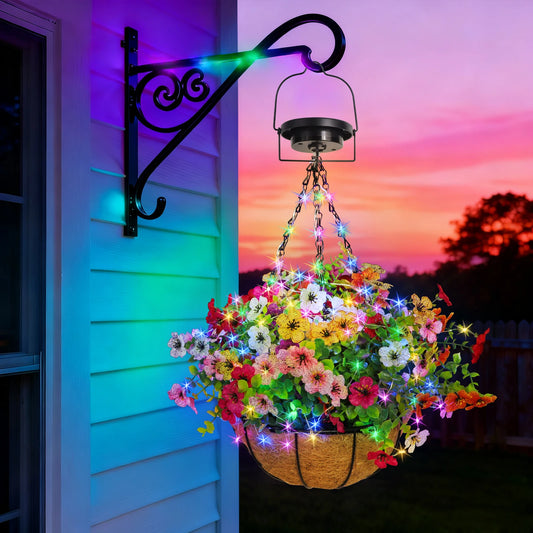 Solar-Powered Hanging Flower Basket