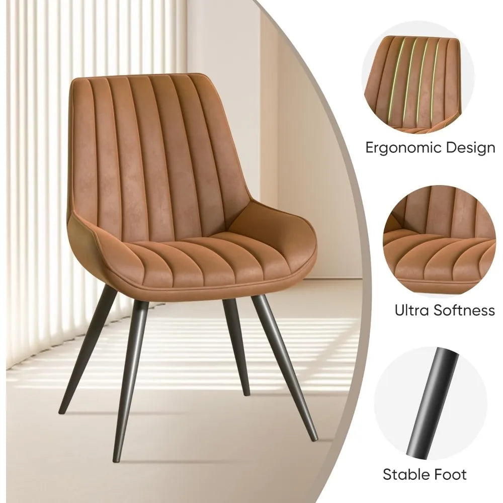 Modern Dining Set of 4, Comfy Chairs with Thick Cushions
