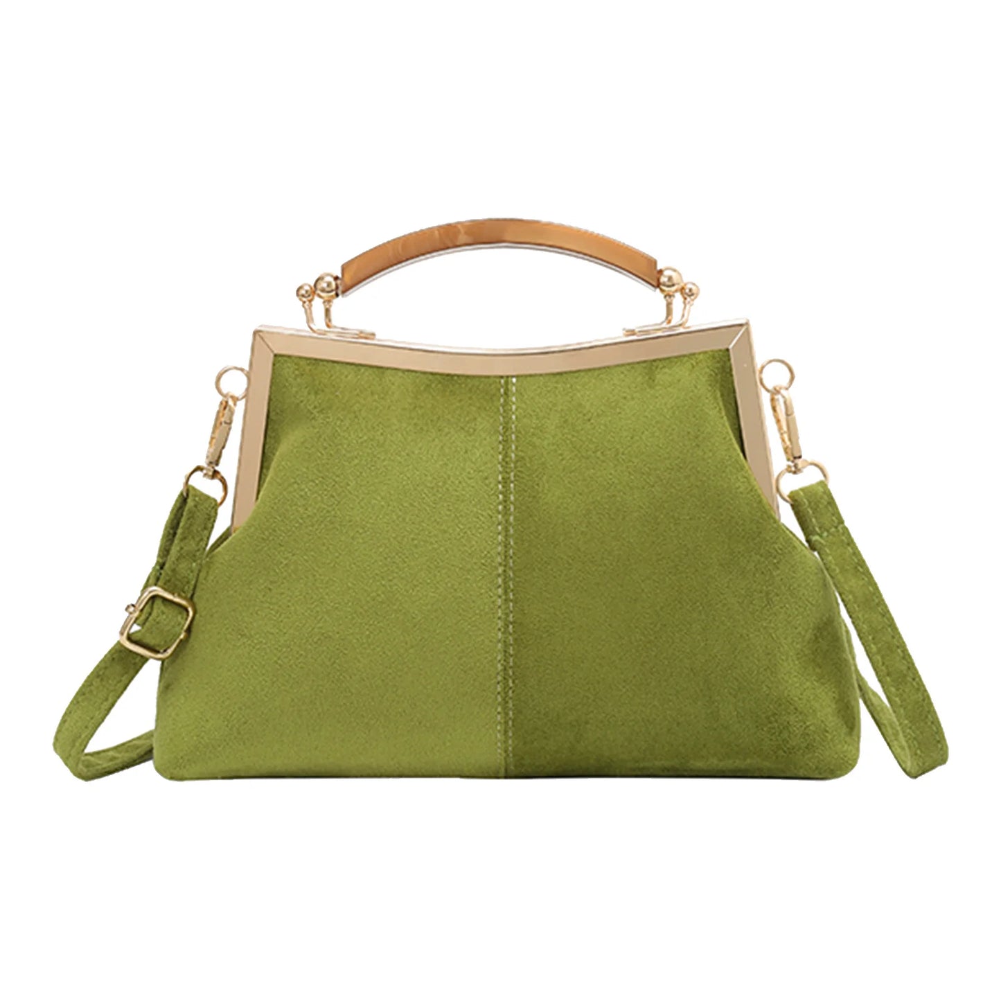 Faux Suede Fashion Handbag