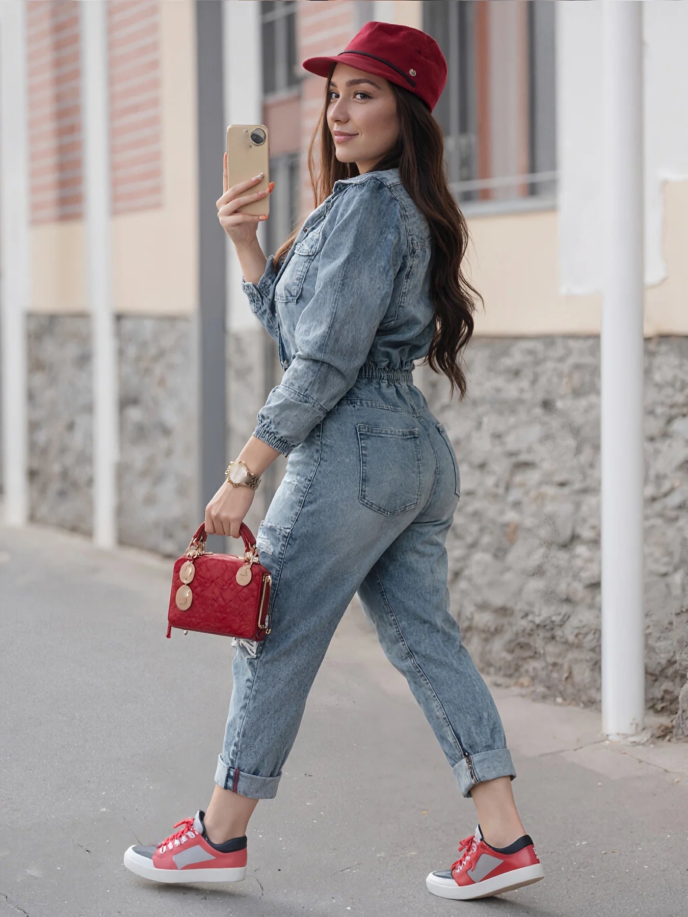 Fashionable Denim Washed Jumpsuit