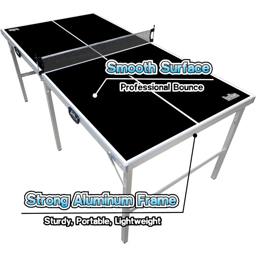 6ft x 3ft Portable Folding Indoor Outdoor Ping Pong Table