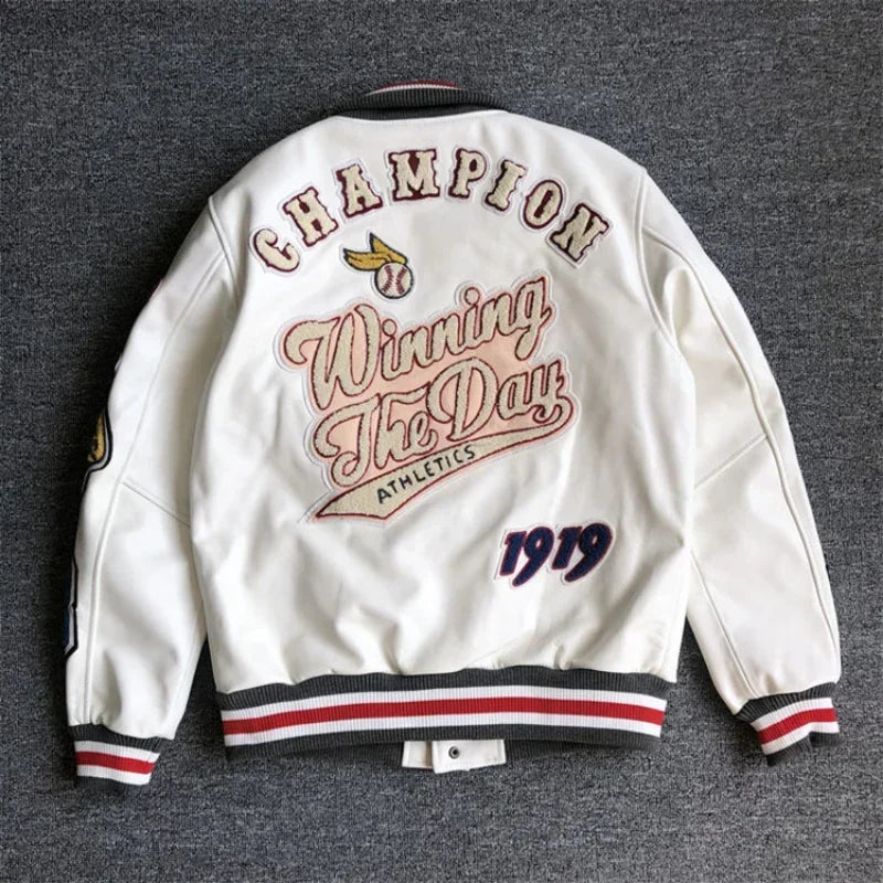 Baseball Retro Trend Leather Jacket