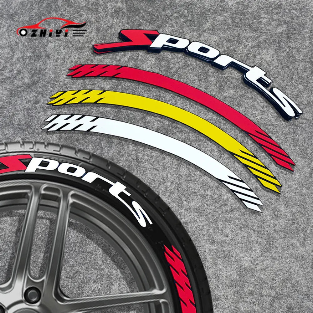 Car Motorcycles Tires & Rim Decoration Sticker PVC 3D SPORTS