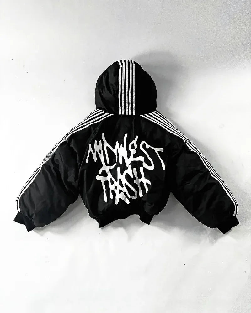 Harajuku Striped Warm Cotton-Padded Jacket