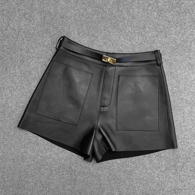 Real Sheepskin Leather Shorts