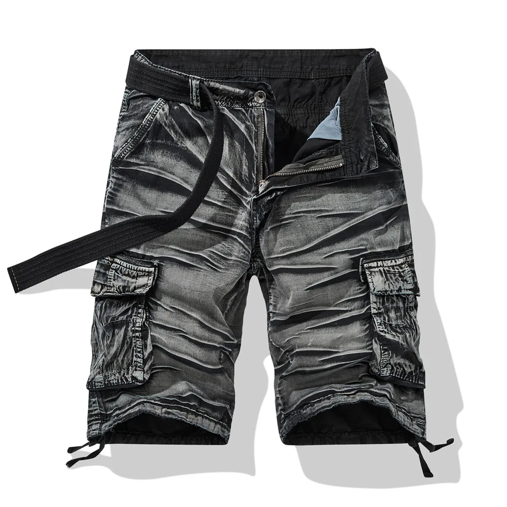Cargo Shorts Mens Cotton Casual Loose