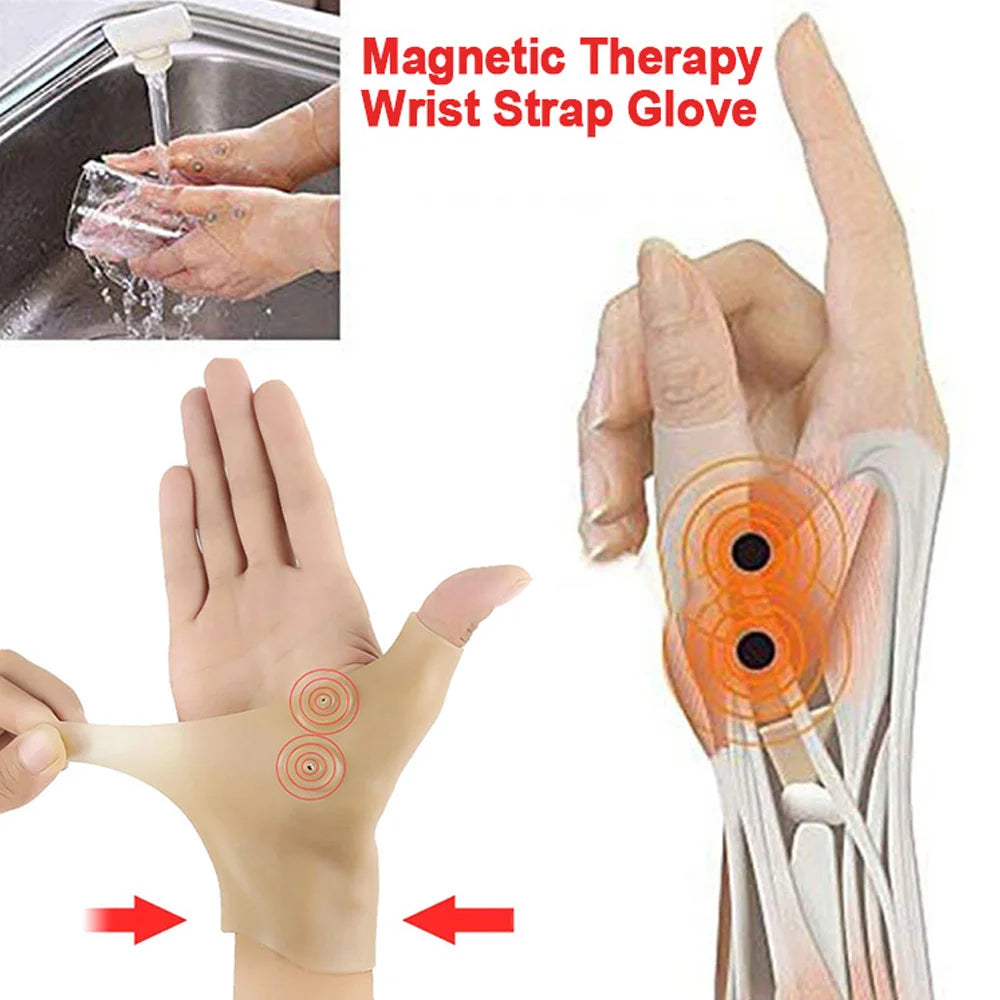 Magnetic Therapy Wrist Hand Thumb Support Gloves Massage Pain Relief