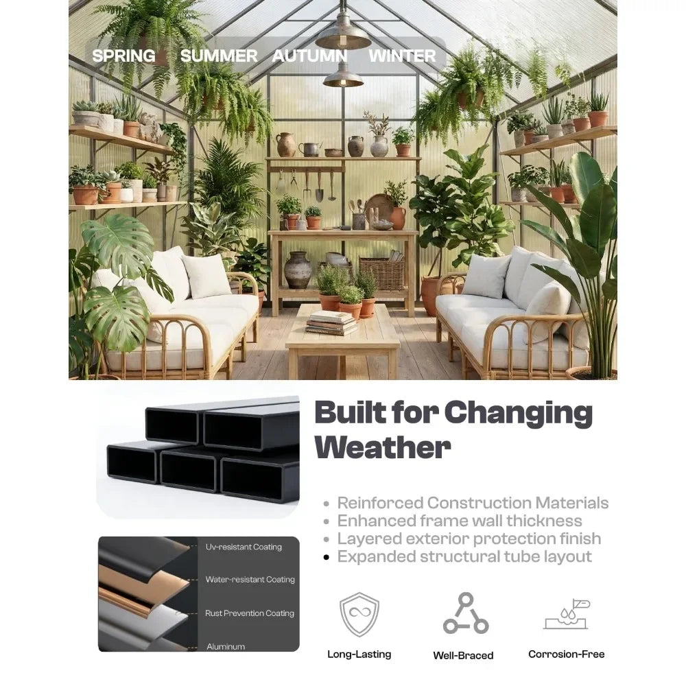 Heavy Duty Outdoor Greenhouse for Backyard & Garden Use