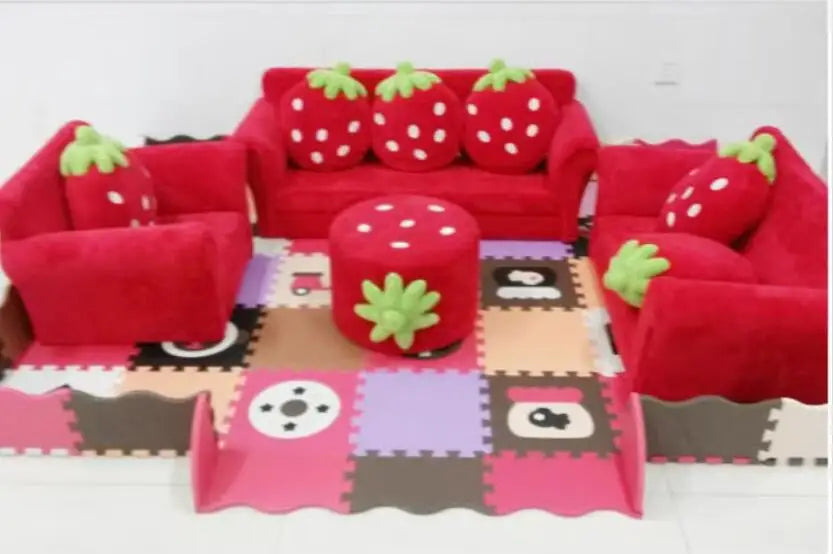 Children's Cute Cartoon Baby Fabric Strawberry Sofa