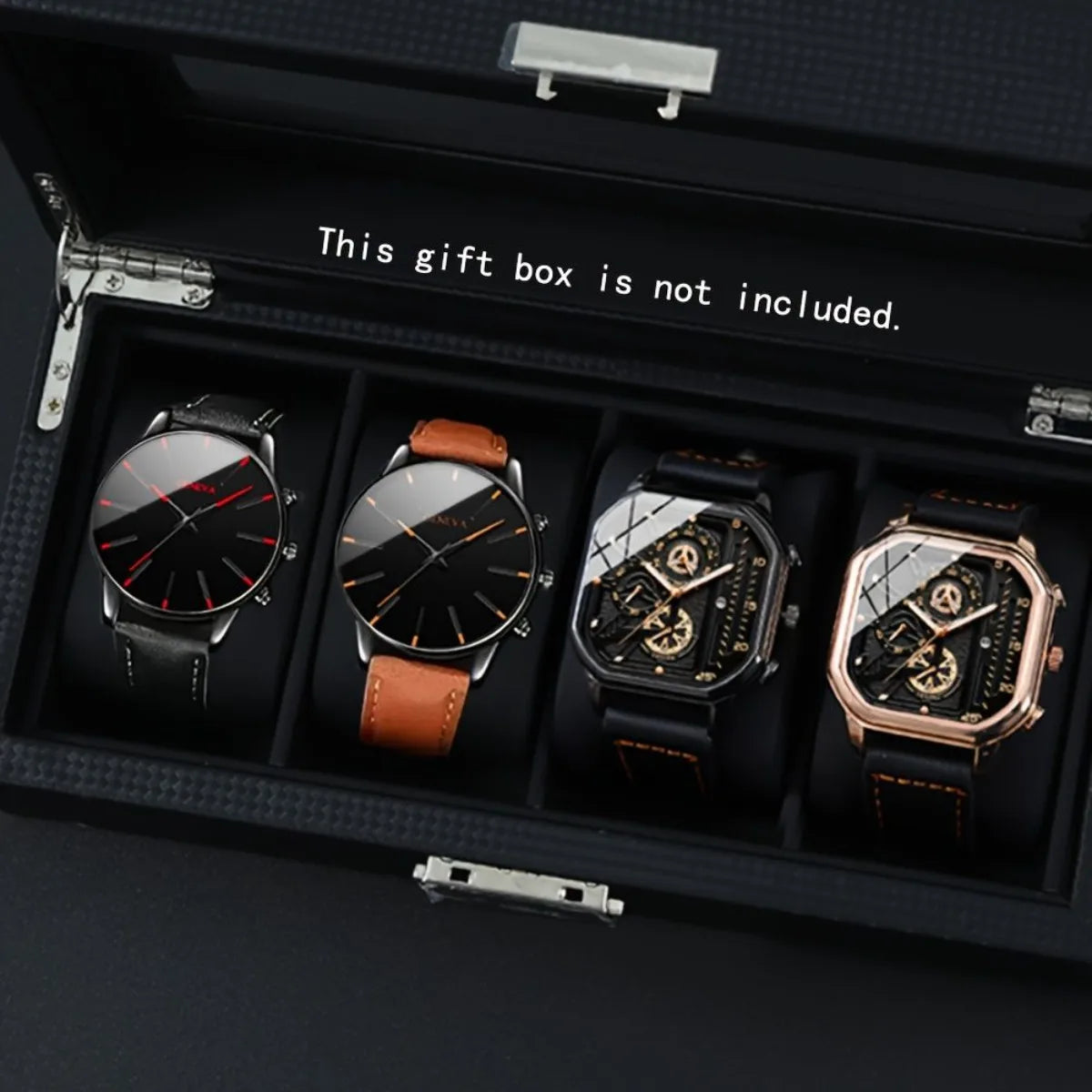 4pc Mens Quartz Watch Set