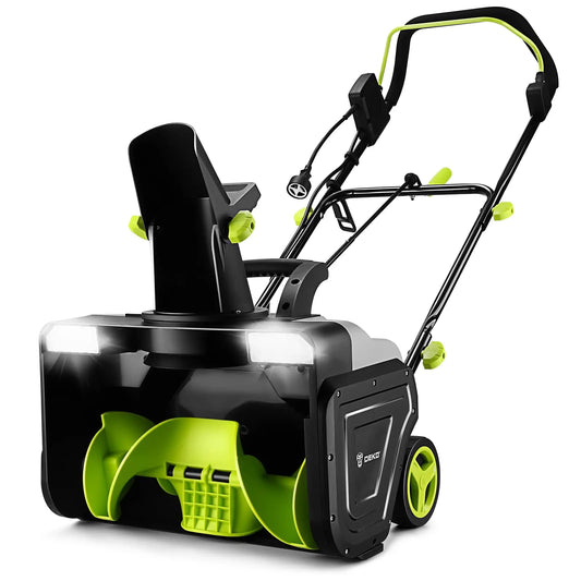 20-Inch Corded Snow Blower with Dual LED - 25ft Throw Distance