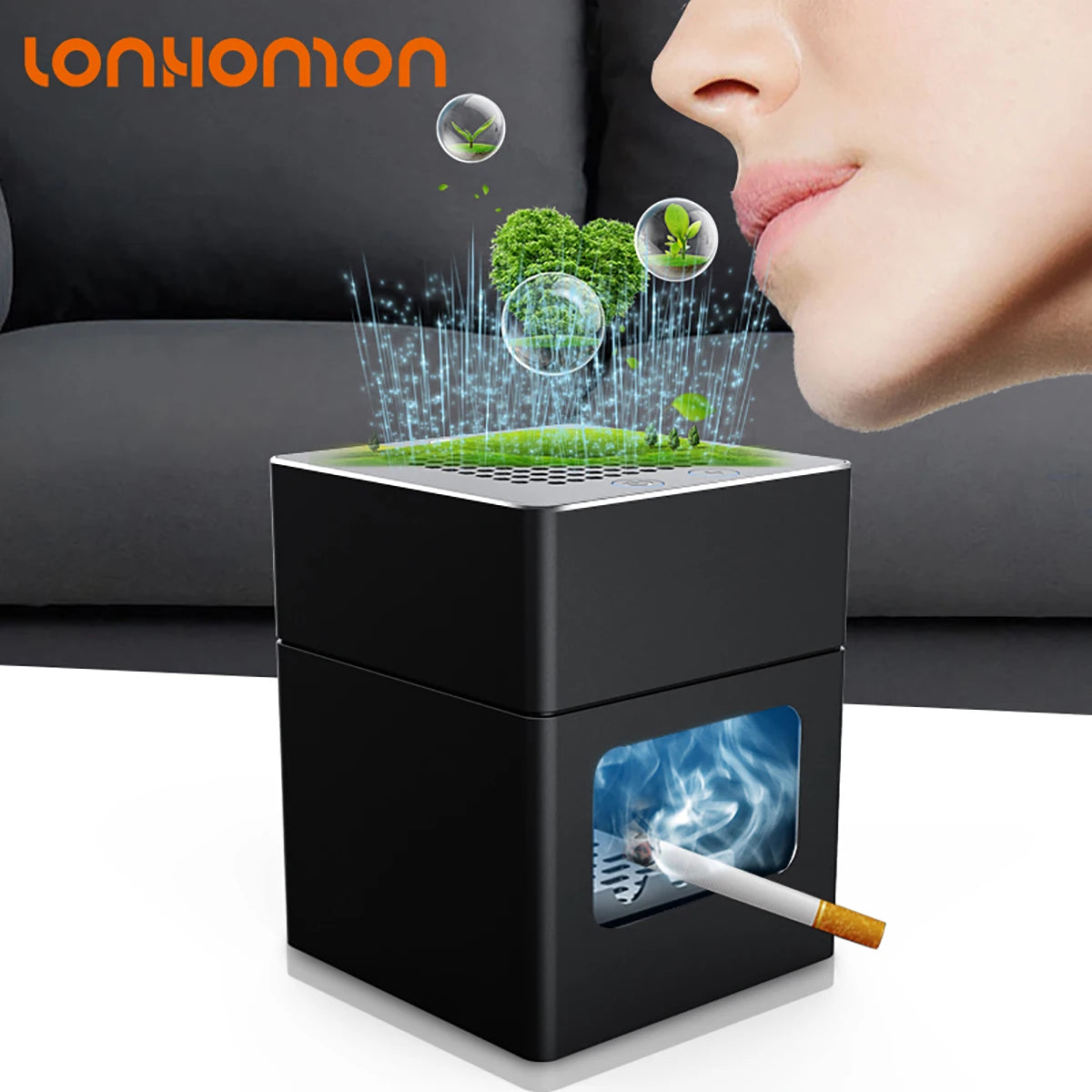 Anti Second-hand Smoke Desktop Ashtray Remove Odor Air Purifier