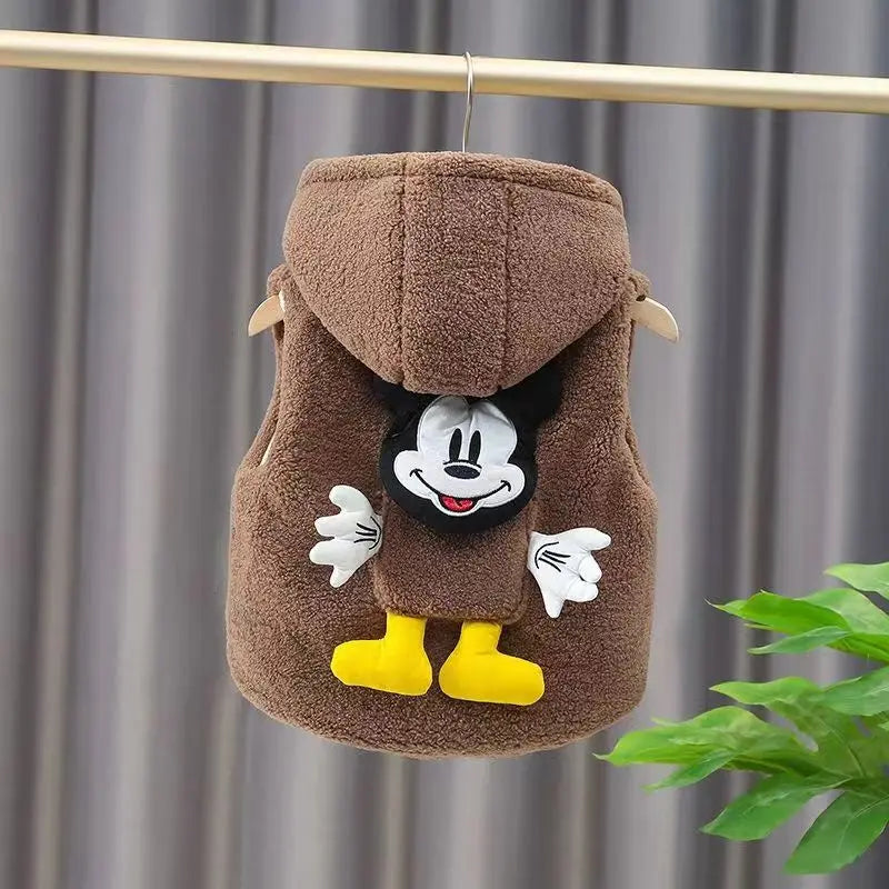 Children's Mickey Mouse Cartoon Warm Cotton Hooded Vest