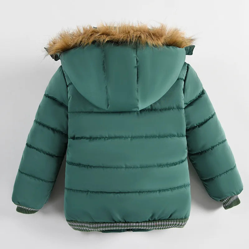 Winter Boys Jacket Warm Fur Collar