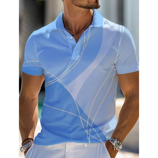3D Gradient Pattern Men's Summer Top