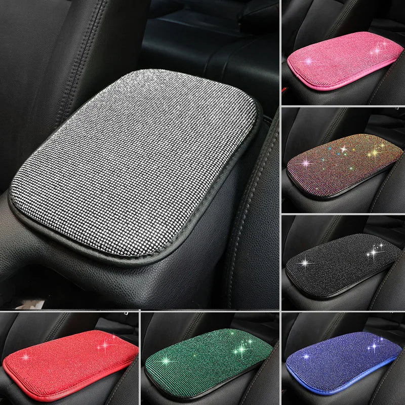Auto Center Console Pad Crystal Bling Car Armrest