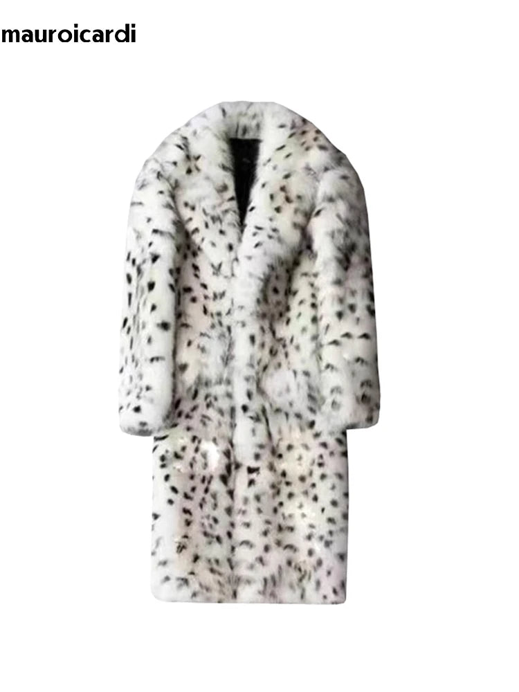 Chic Long Colorful Soft Hairy Faux Fur Coat