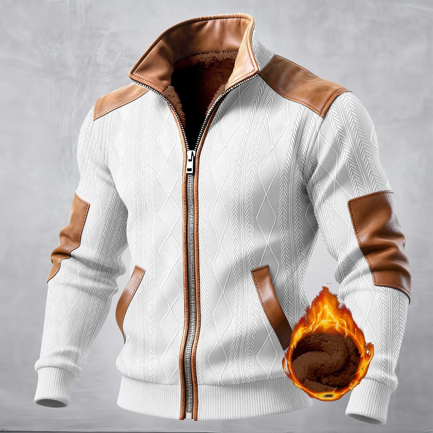 Textured Patchwork Fashion Casual Jacket
