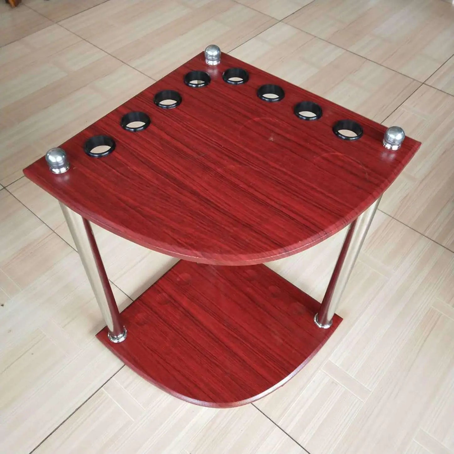 Billiard Pool Rack Corner Floor Stand Organizer 8 Hole Storage