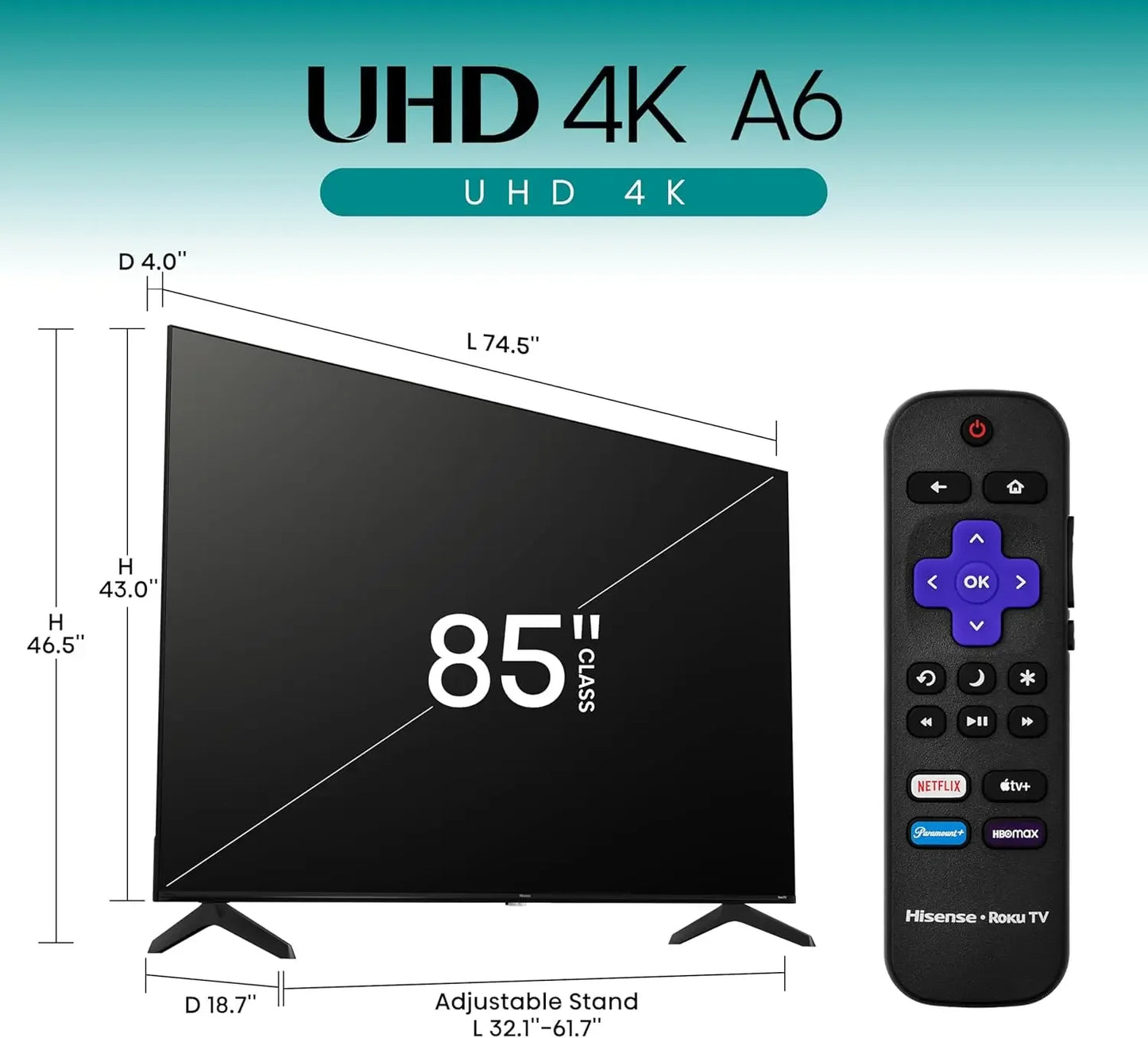 85-Inch Class A6 Series 4K UHD Smart TV Dolby Vision HDR Game Mode Plus