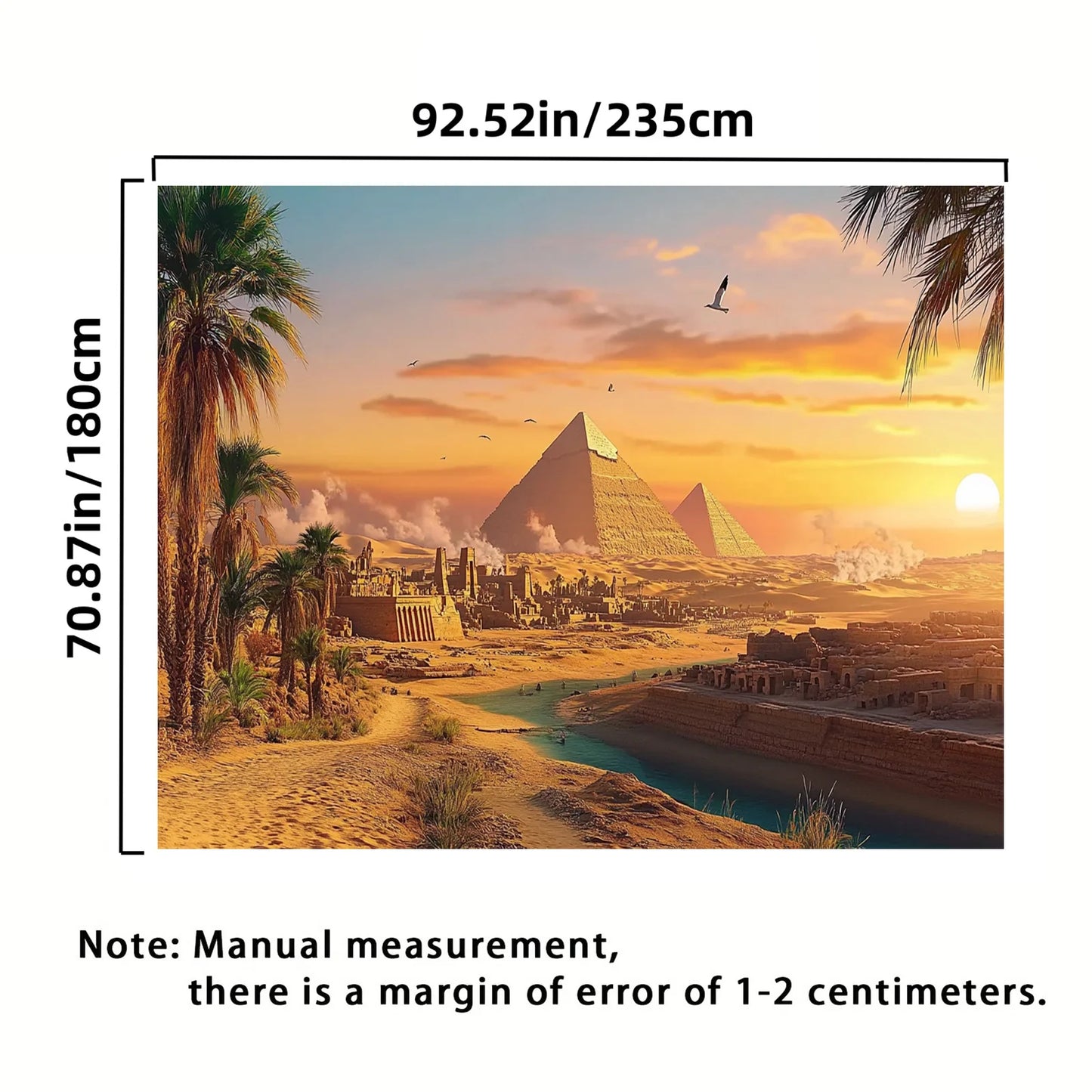 "Egypt Pyramid Polyester Tapestry