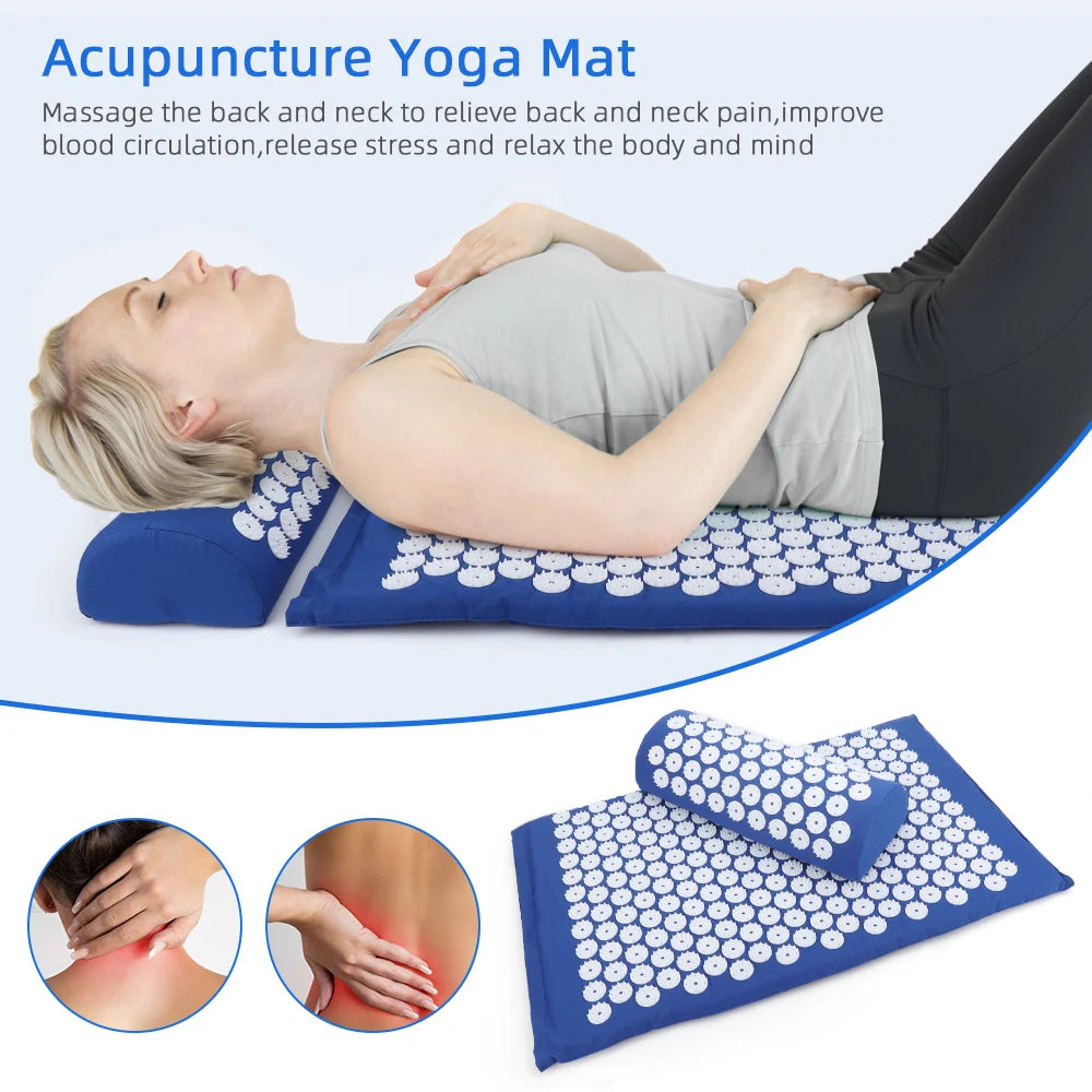 Massage Cushion Yoga Acupressure Mat Acupuncture Massage Mat Relieve Stree Back Body Pain Spike Mat Foot Massager Cushion
