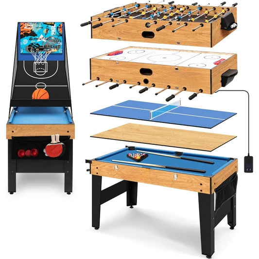 48" 6-in-1 Multi Game Table, Full-Size Indoor and Outdoor