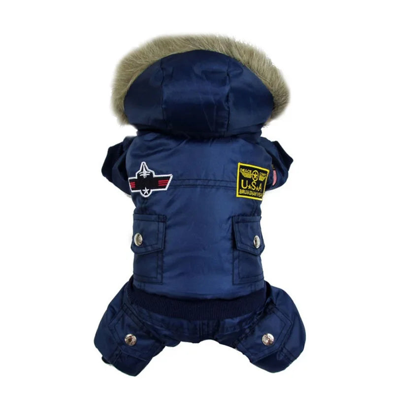 Pet Hooded Jumpsuit Autumn Winter Comfortable Windproof Fleece Dog Coat for Small Medium Dog Cats
