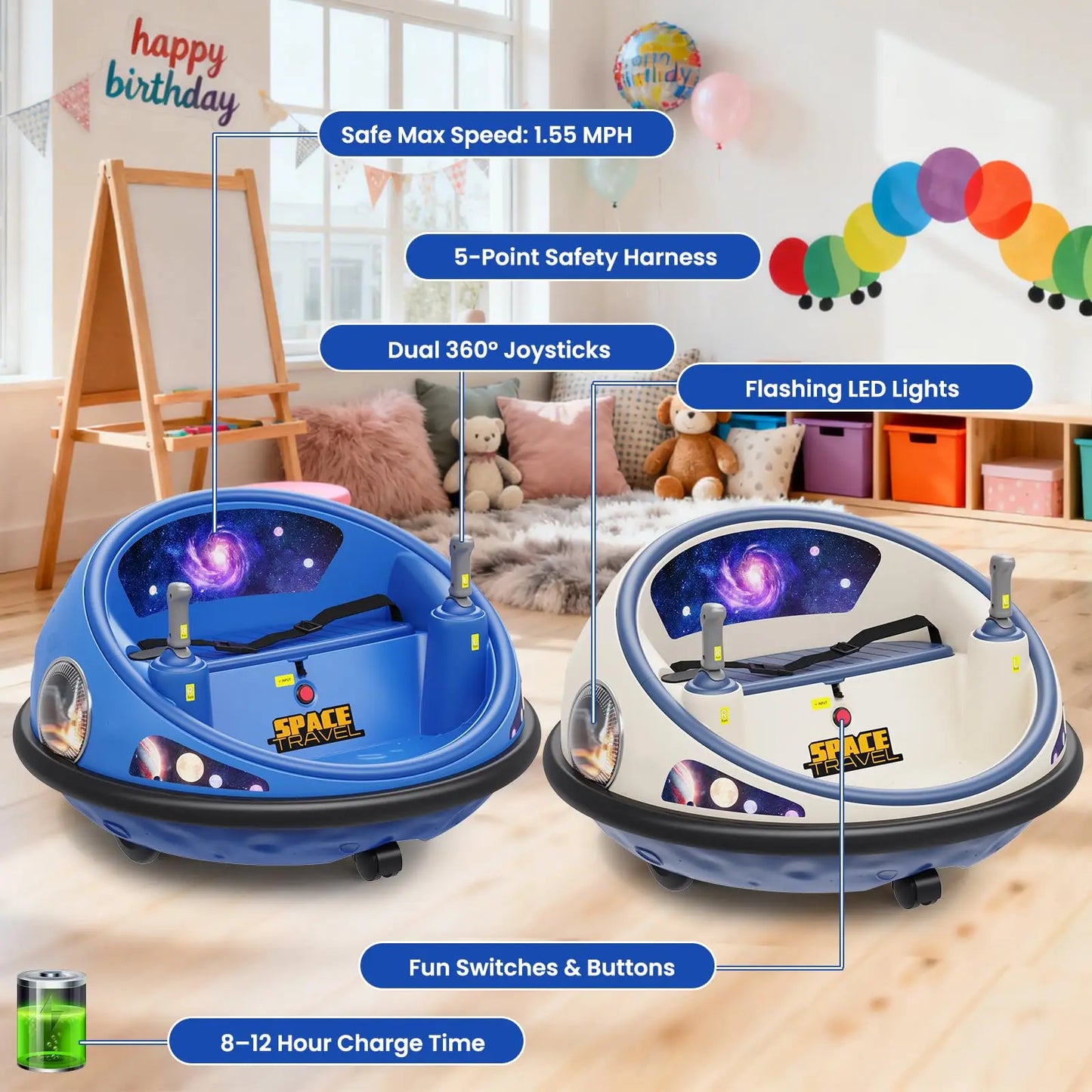 360° Spinning Kids Electric Bumper Car with Remote