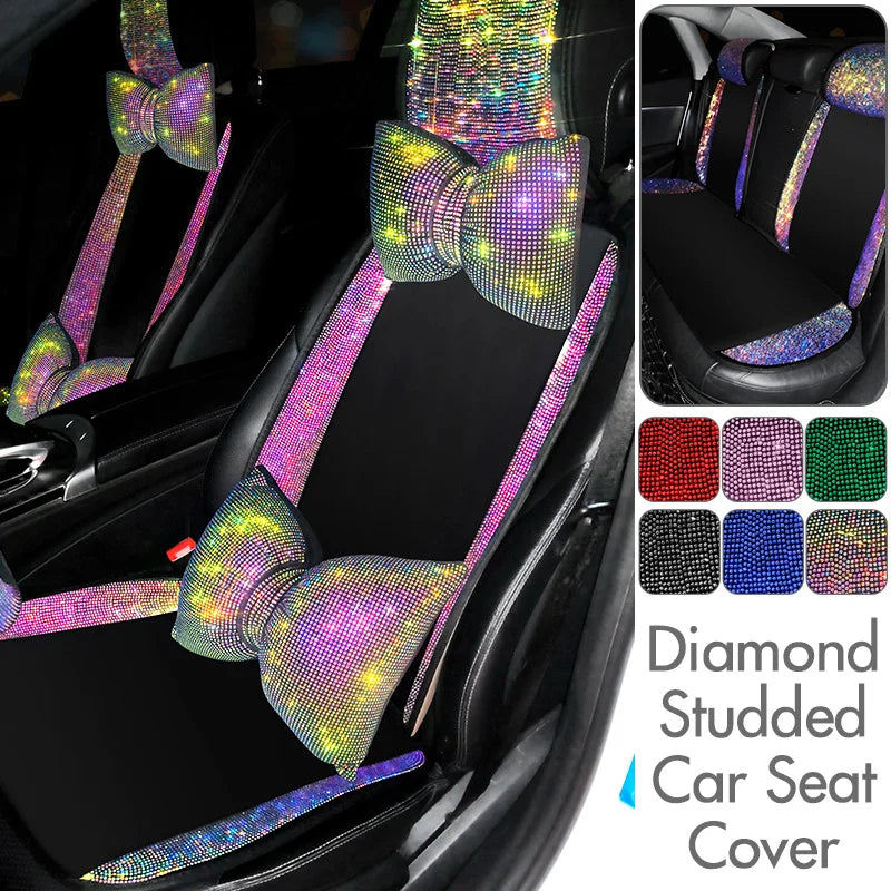 Ladies Car Interior Shiny Diamond Car Seat Cover