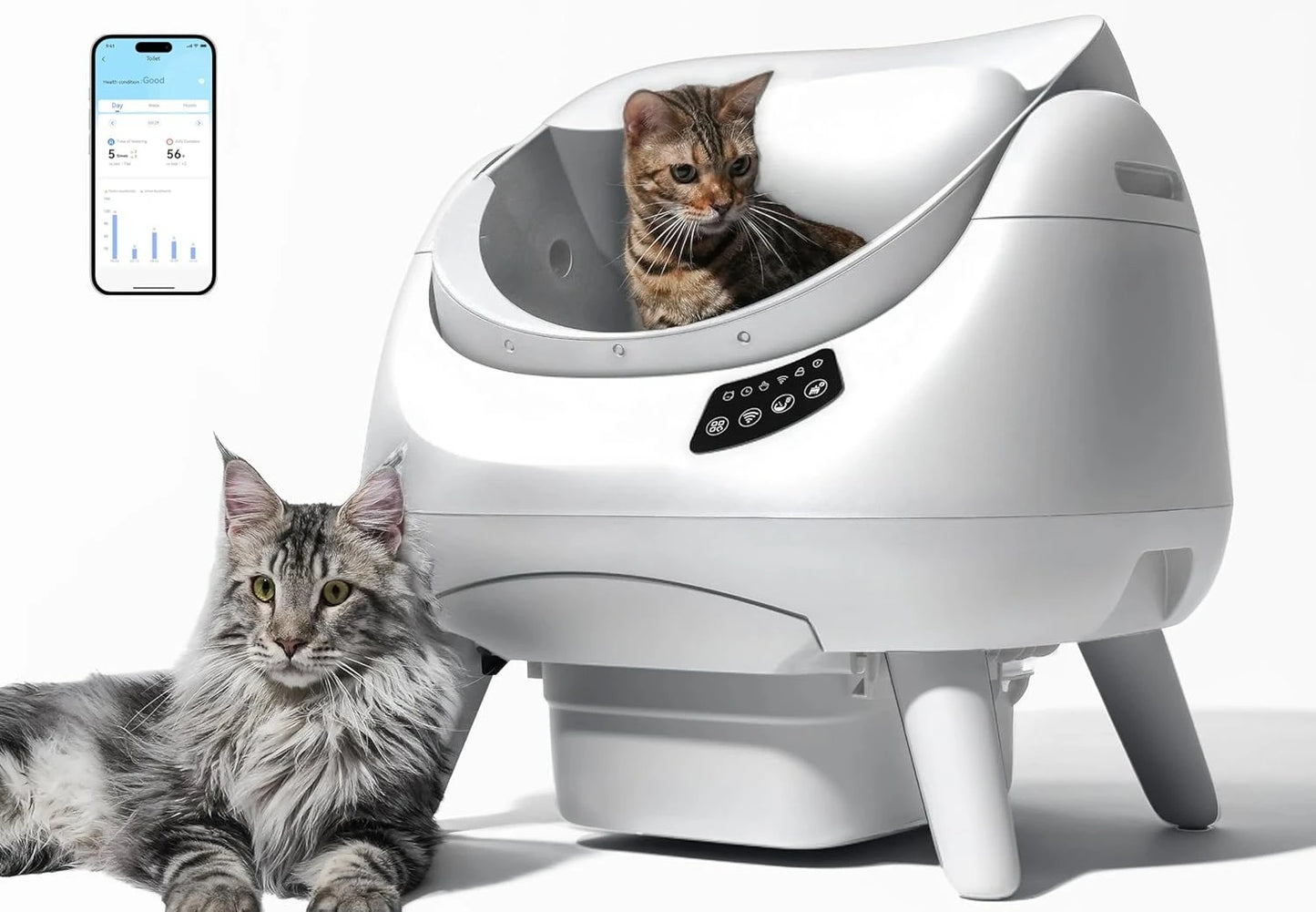 Self Cleaning Litter Box Open WiFi Safe Anti-Pinch Automatic