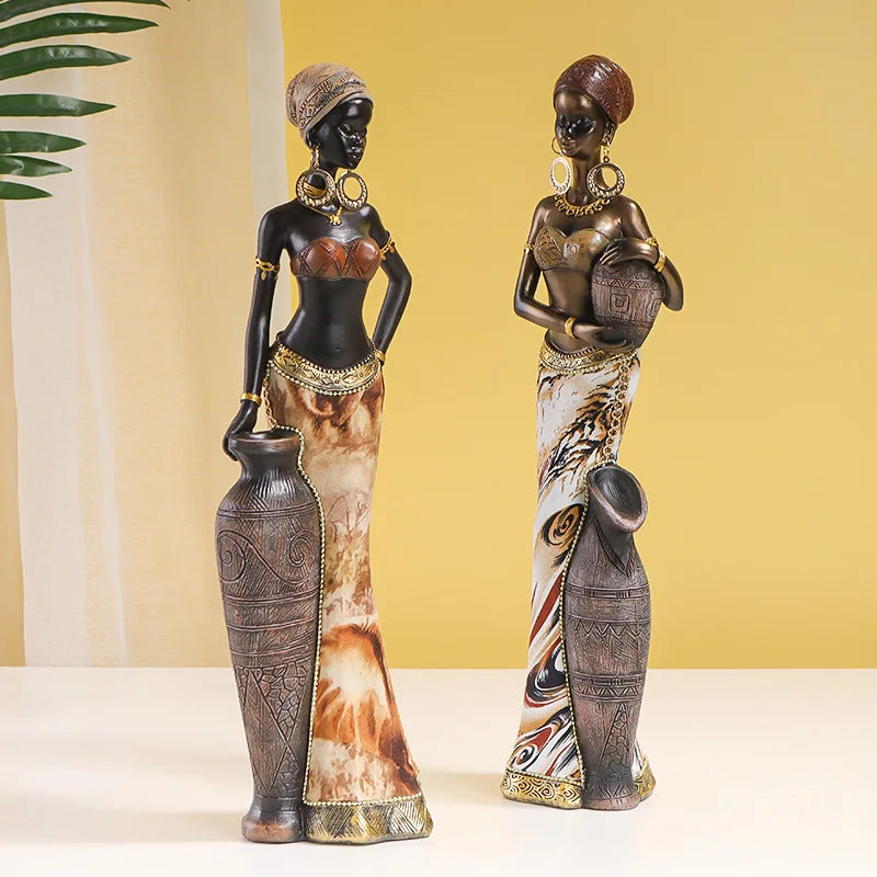 Black African Woman Statues Modern Decor
