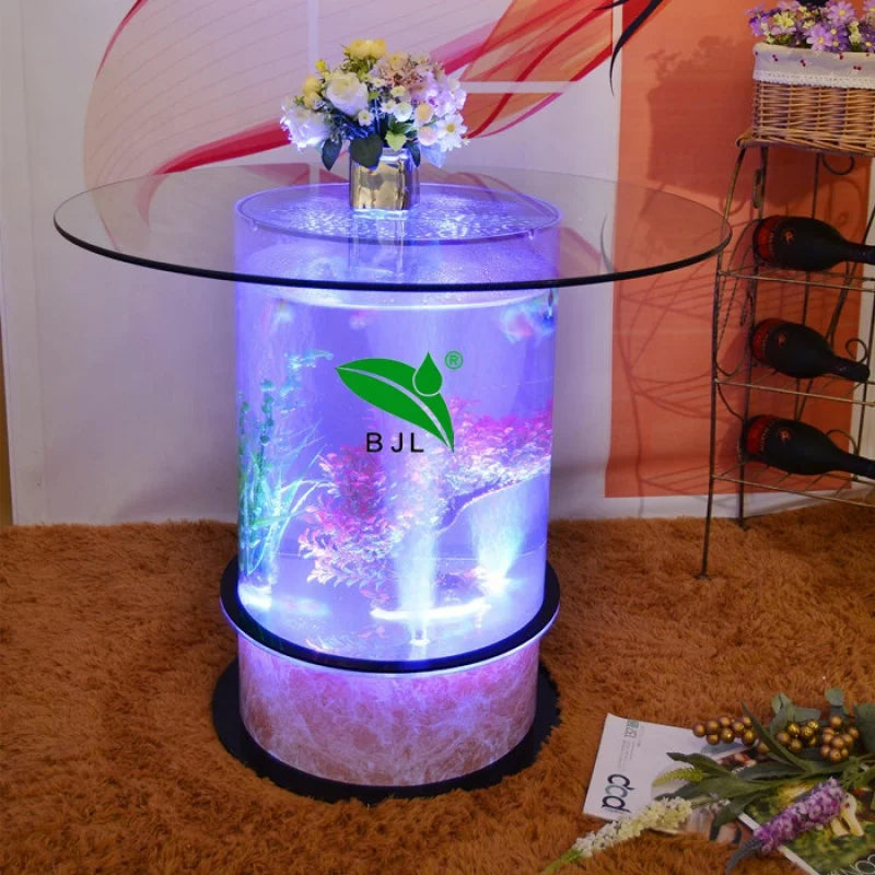 Custom, LED light acrylic water bubble glow dining table