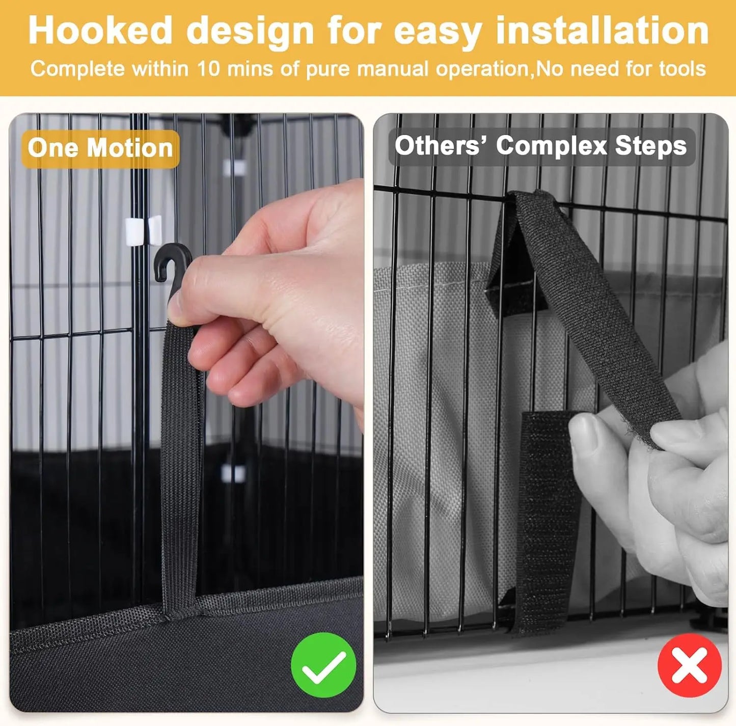 12-Panel Small Animal Playpen with Waterproof Liner & Easy Hooks