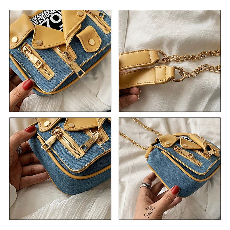 Cowboy Jacket Versatile Fashion Shoulder Bag