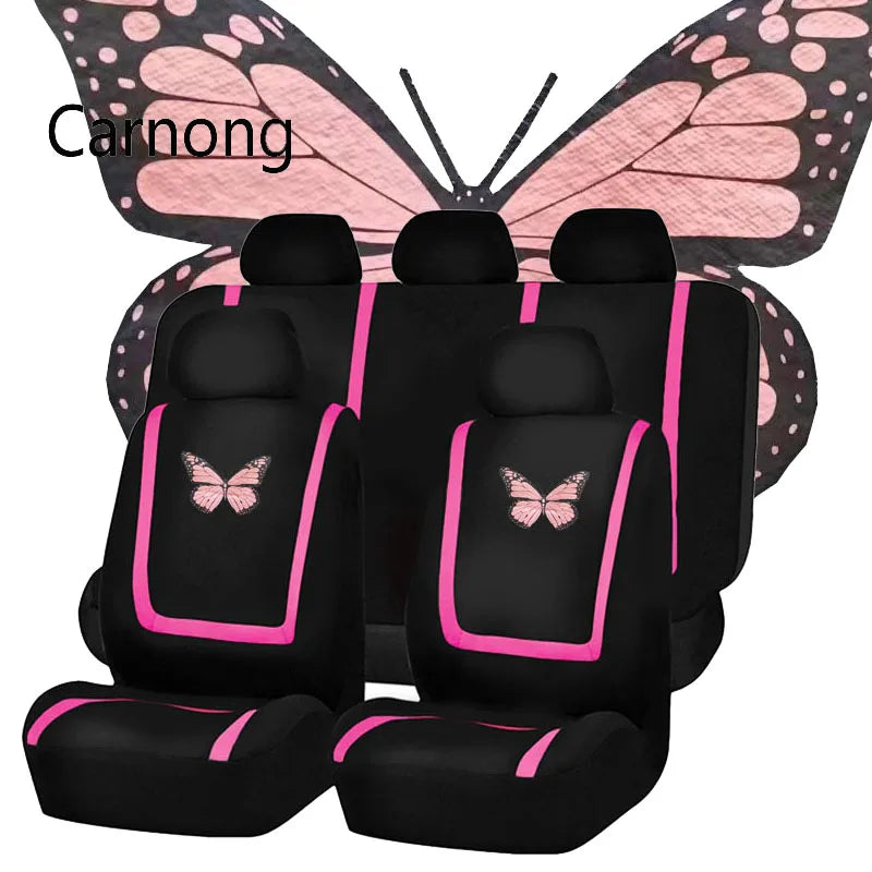 Carnong Covers Car Seats Protector Driver Universal Cute Butterfly Soft Comfortable Duster Vechile Auto Interior Pet Accessories