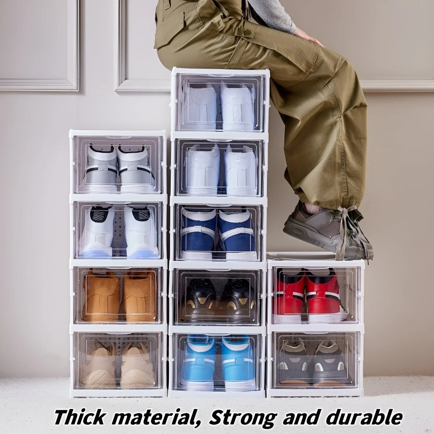 1x/2x Clear Shoes Cabinet Foldable