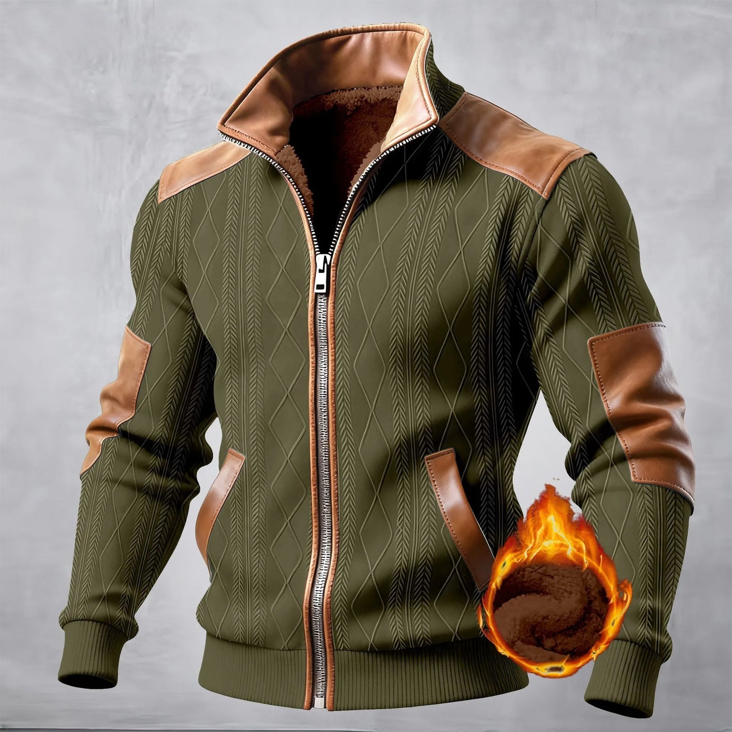 Textured Patchwork Fashion Casual Jacket