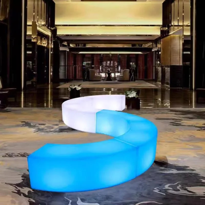 Creative 16 Colors Changing Led Lighting Curved Bar Stools