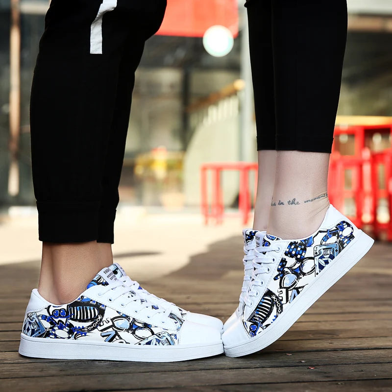 Fashion Graffiti Sneakers Mens Hip Hop Skateboarding Shoes