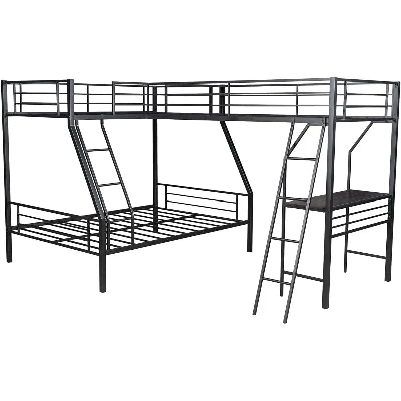 Metal Triple Bunk Beds Twin Over Full Bunk Bed Attached Twin Loft Bed