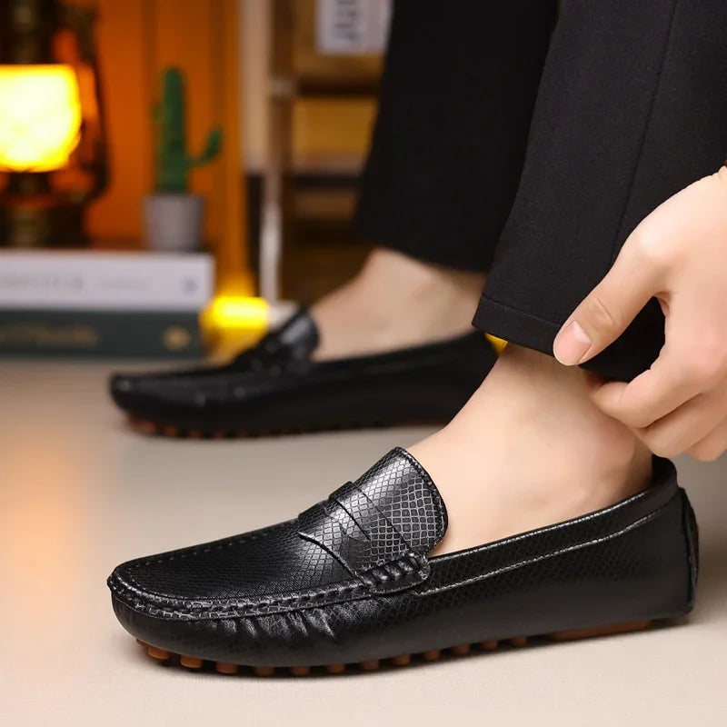 Leather Casual Soft Slip-On Moccasins